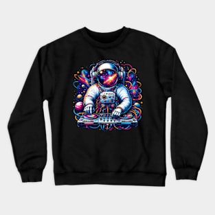 ny Astronaut Dj Electronic Music Galaxy Outer Space Crewneck Sweatshirt